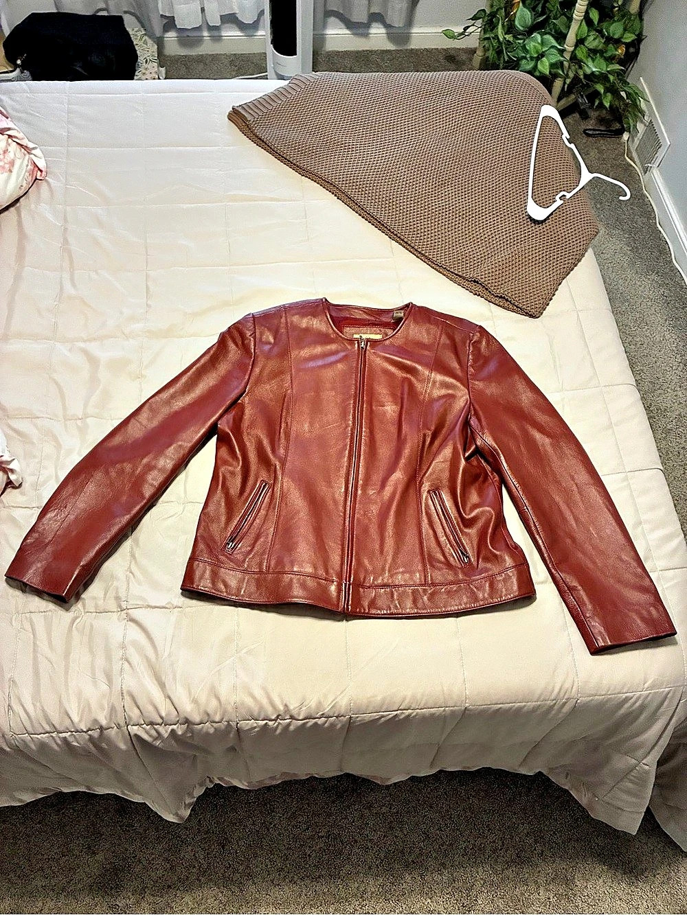 j.e. Leather Jacket in Brown Size XL Like New